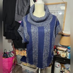 Poof Excellence Striped Cowl Neck Top Sz Small
